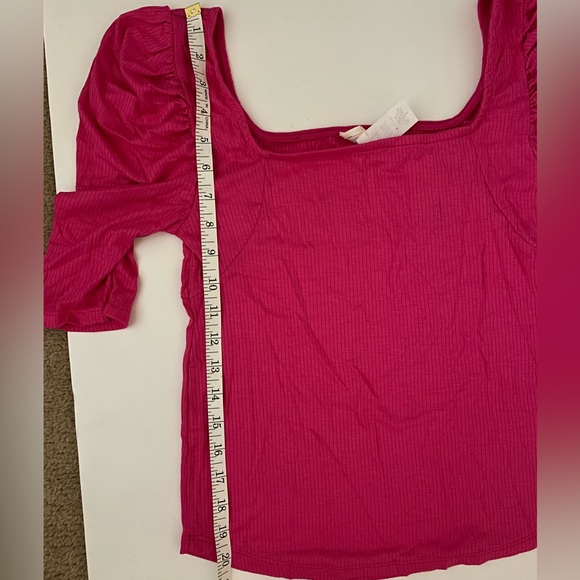 BiBi fuchsia puff sleeve top - Picture 5 of 6